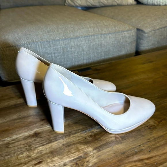 CLARKS NARRATIVE KENDRA SIENNA NUDE PATENT ROSE PALE LEATHER 9.5 WOMEN SHOE - Picture 5 of 16